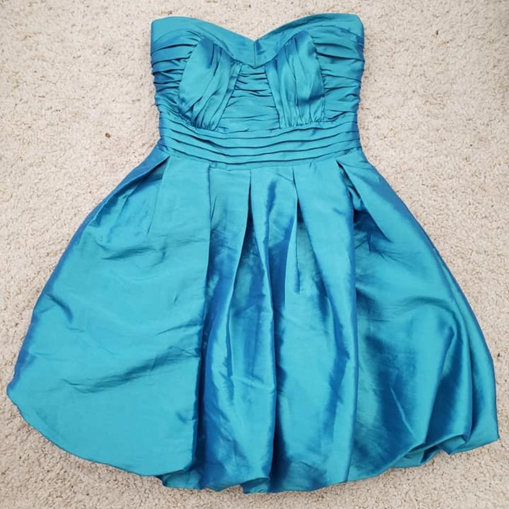 Teal Strapless Dress
